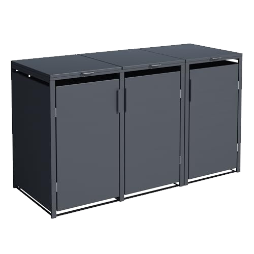 DEGAMO Mülltonnenbox 3-er Mülltonnenhaus MÜNCHEN für 3X Tonnen 120 und 240 Liter